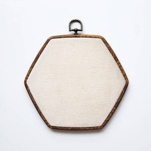 Beige velvet hexagon pin board, enamel pin display, pin holder, pin collection display, graduation gift for best friend, college dorm decor