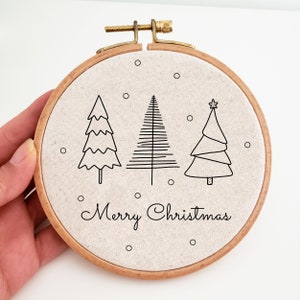 Christmas Tree Embroidery Pattern, Merry Christmas Embroidery PDF ...