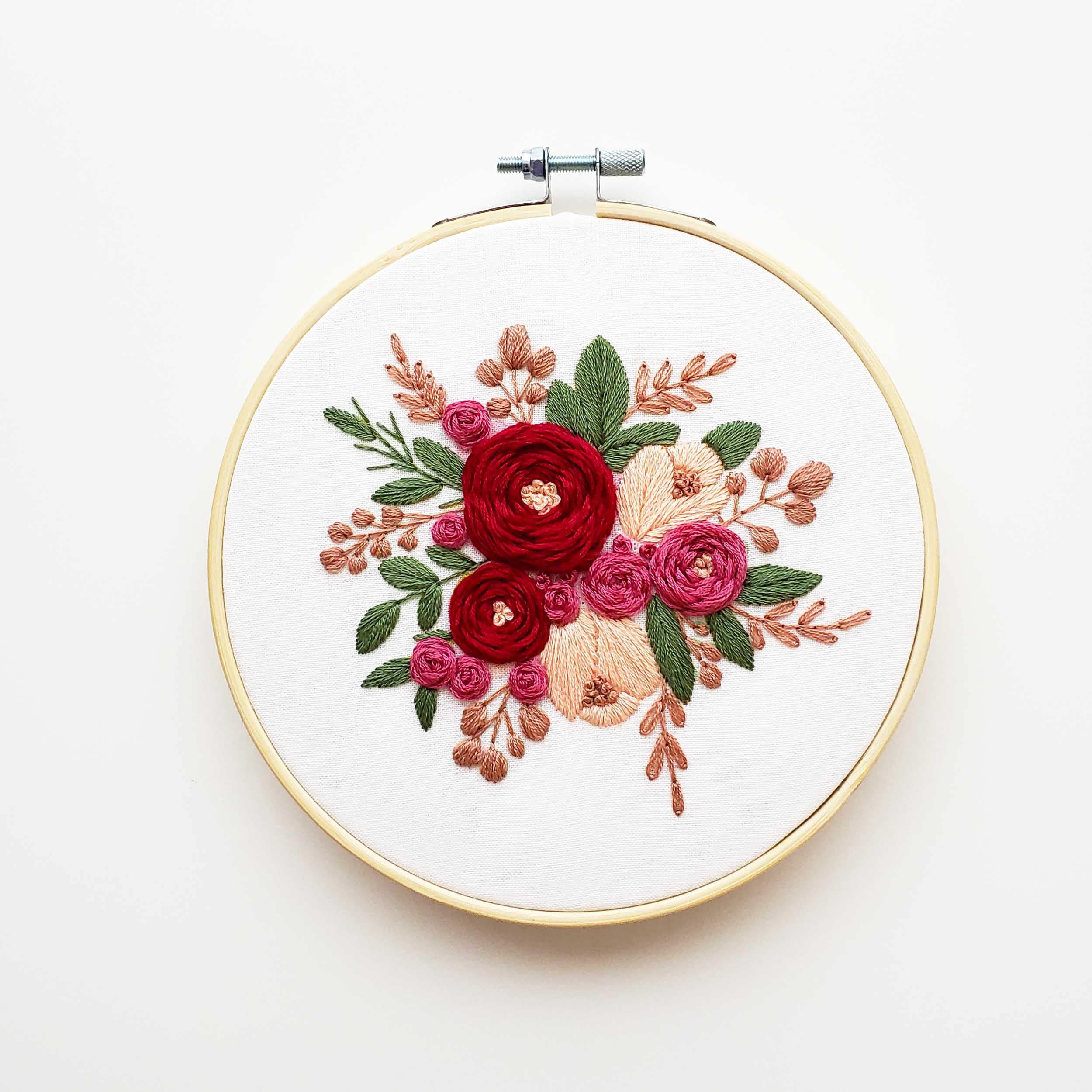 Rose Embroidery Pattern Floral Embroidery Pattern Hand Etsy