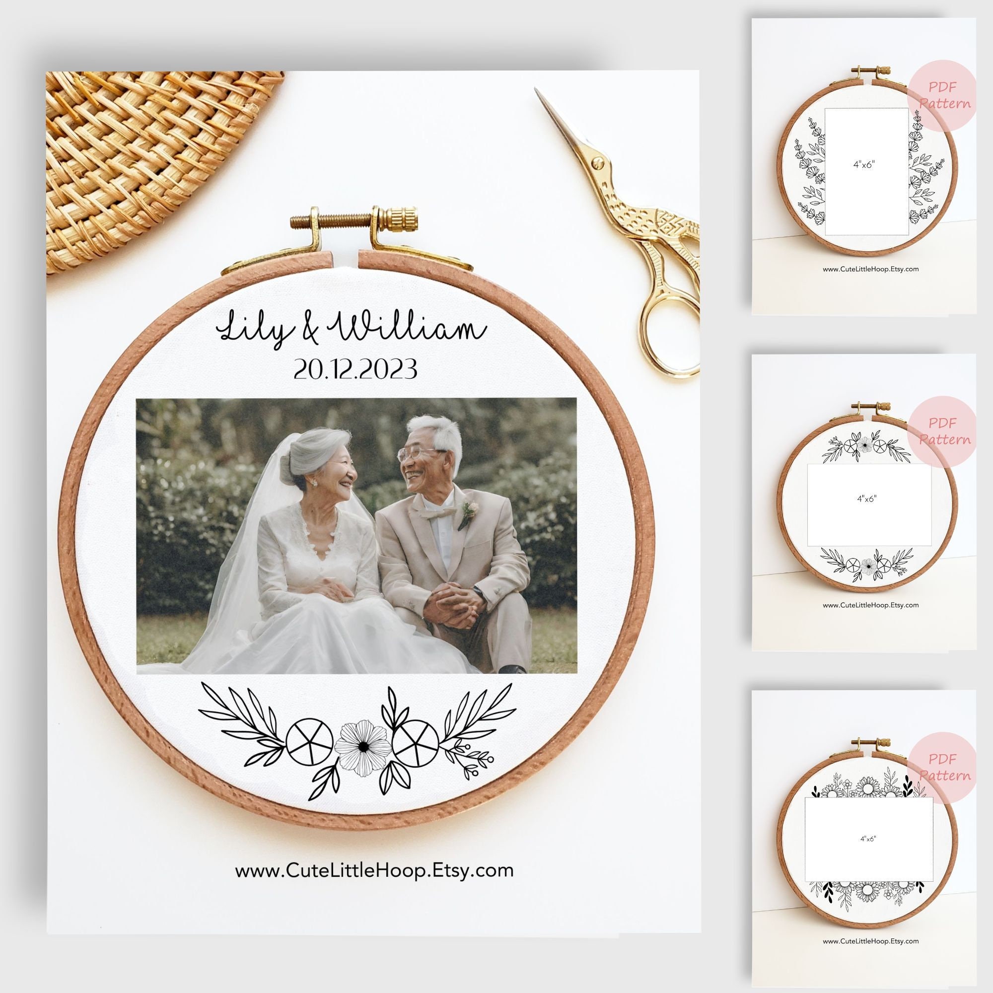 4x6 Photo Frame PDF Pattern, Embroidery Pattern Bundle, Photo Holder ...