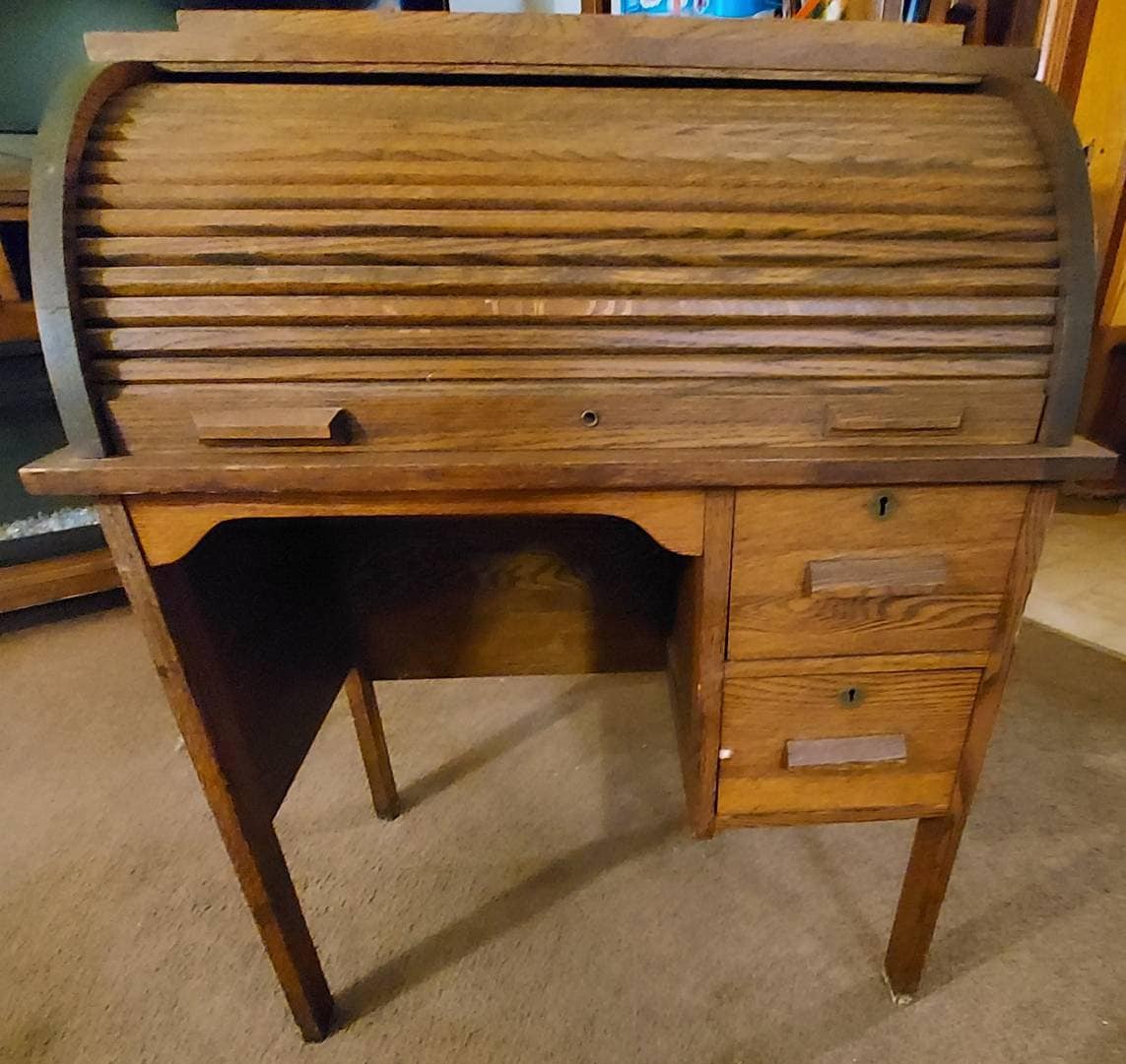 Vintage Roll Up Top Desk with possible free shipping to some Etsy