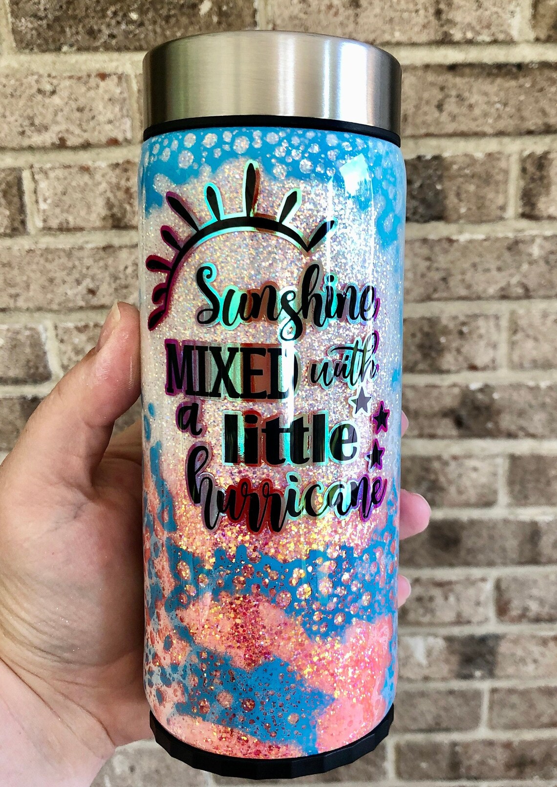Slim Can Koozie Tumbler 12oz Slim Can Cooler Sunshine Mixed Etsy UK