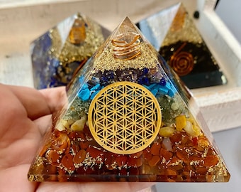 Orgone/Organite Pyramids - Choice of Styles - Chakra, Lapis, Rose Quartz, Amethyst, Onyx, Shungite/Selenite