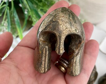 Pyrite Spartan Helmet Carving (You Choose)