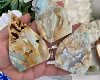 Caribbean Calcite Teardrop Free Forms (You Choose)