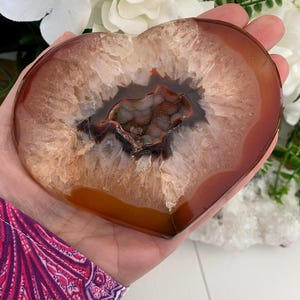 Carnelian Druzy Heart Crystals, Creativity Confidence & Passion (You Choose) immagine 2