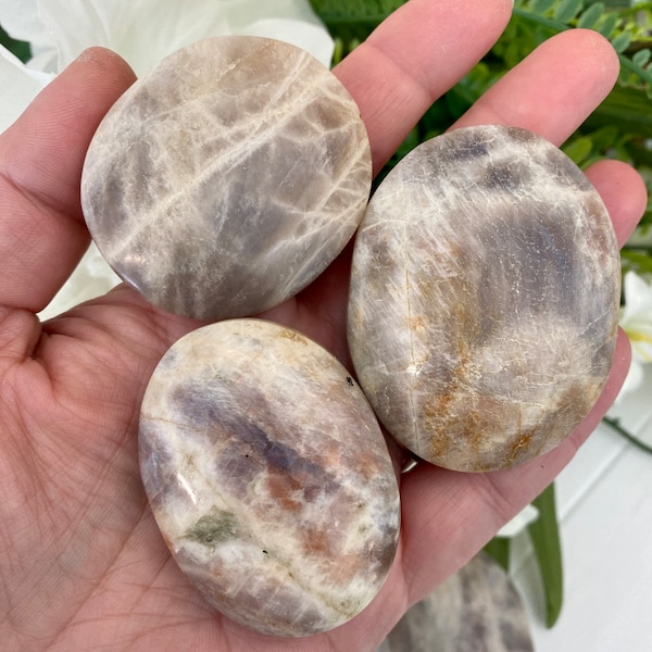 Moonstone Pillow Palm Stones (You Choose)