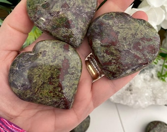 Dragon’s Blood Jasper Heart Crystal, Grounding Protection Stone, Courage & Strength (You Choose)