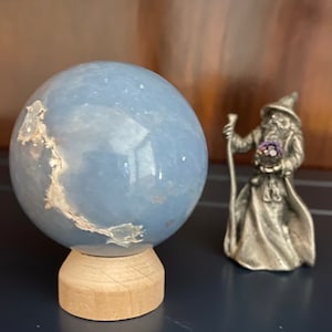 Angelite Spheres (Blue Anhydrite) You Choose, Sphere Stand Included