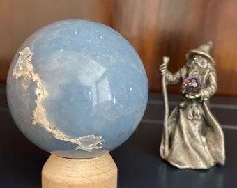 Angelite Spheres (Blue Anhydrite) You Choose, Sphere Stand Included