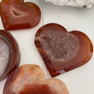 Carnelian Druzy Heart Crystals, Creativity Confidence & Passion (You Choose) immagine 14