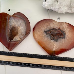 Carnelian Druzy Heart Crystals, Creativity Confidence & Passion (You Choose) immagine 11