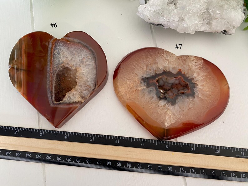 Carnelian Druzy Heart Crystals, Creativity Confidence & Passion (You Choose) immagine 11