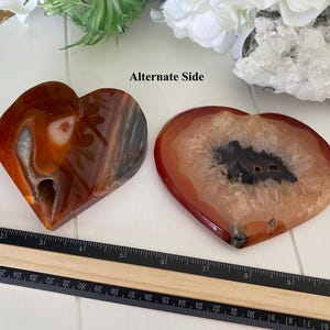 Carnelian Druzy Heart Crystals, Creativity Confidence & Passion (You Choose) immagine 12