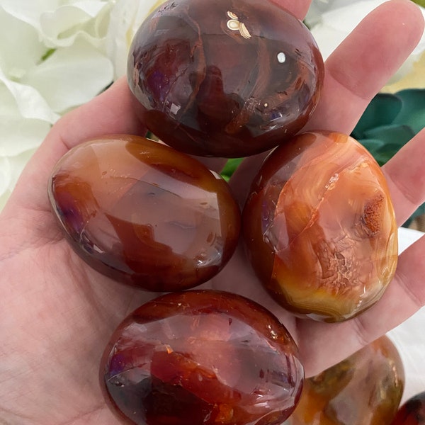 Carnelian Pillow Palm Stones (You Choose)