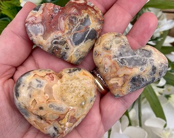 Crazy Lace // Mexican Lace Agate Hearts (You Choose)