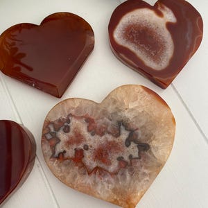 Carnelian Druzy Heart Crystals, Creativity Confidence & Passion (You Choose) immagine 10