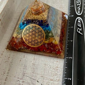 Orgone/Organite Pyramids Choice of Styles Chakra, Lapis, Rose Quartz, Amethyst, Onyx, Shungite/Selenite image 7