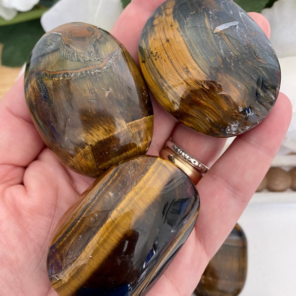 Tiger's Eye Pillow Palm Stones (You Choose)