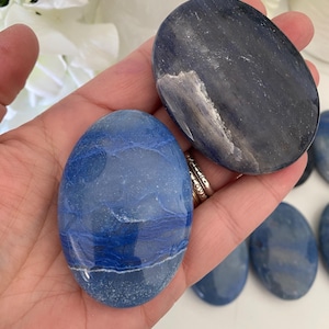Blue Aventurine Pillow Palm Stones (You Choose)