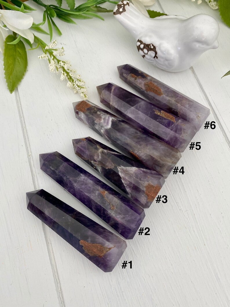 Amethyst Towers With Red Hematite, Pyrite Inclusions (RARE), You Choose ...
