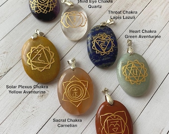 Chakra Symbol Pendants, Small and Large Sizes Available