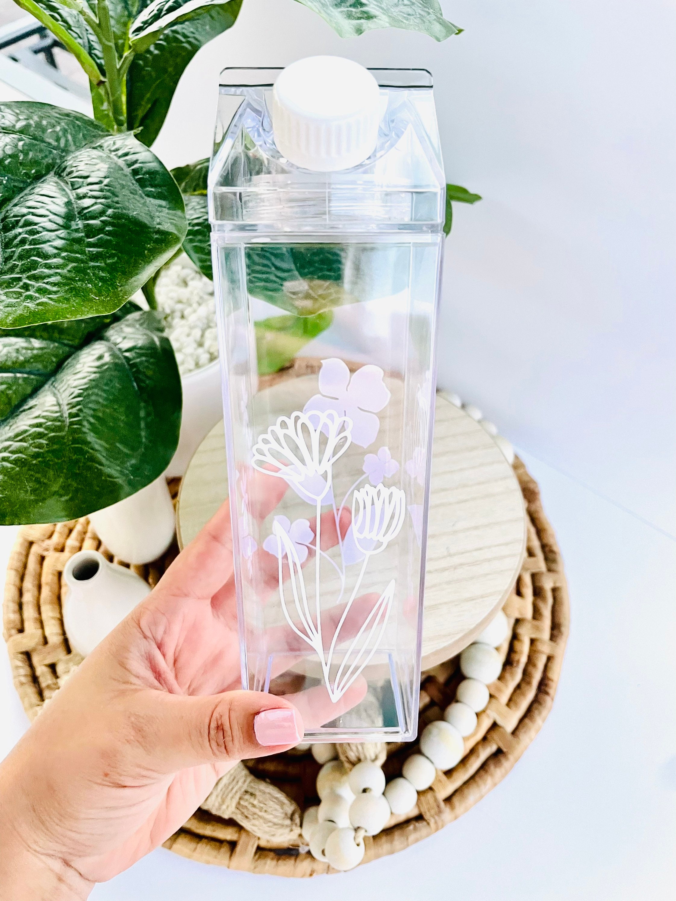 Clear carton on sale water bottle