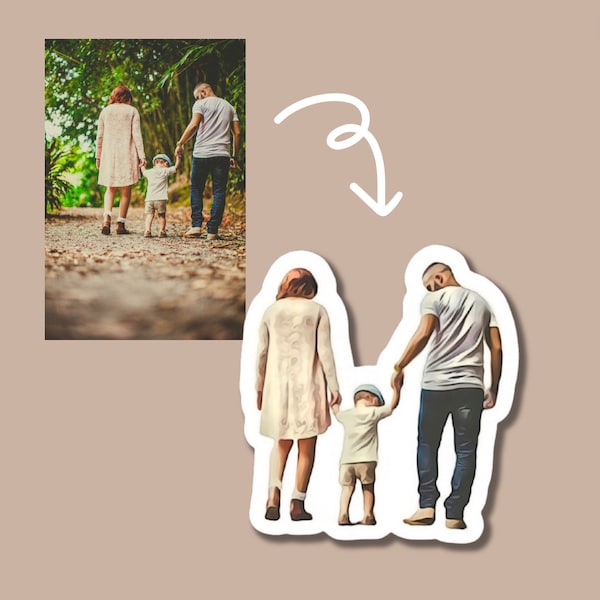 ANIMATED Custom Family Stickers - Stickers of your Family - Waterproof, Weatherproof, Scratch Resistant