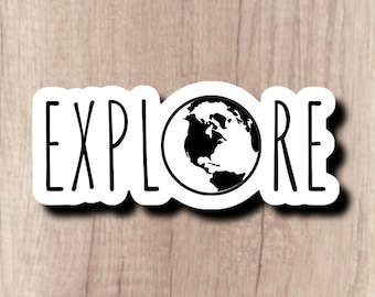 Explore Globe Sticker - Waterproof, Weatherproof, Scratch Resistant