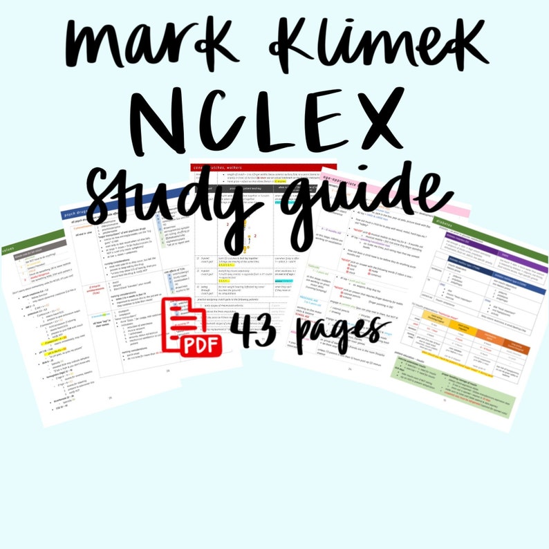 Mark Klimek Comprehensive NCLEX Study Guide Etsy