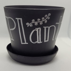 4" Black Planters w/Saucers