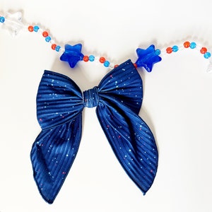 Fourth of July Speckled Hair Bow for Girls