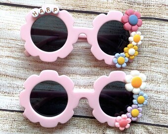 Personalized Pink Flower Sunglasses for Kids