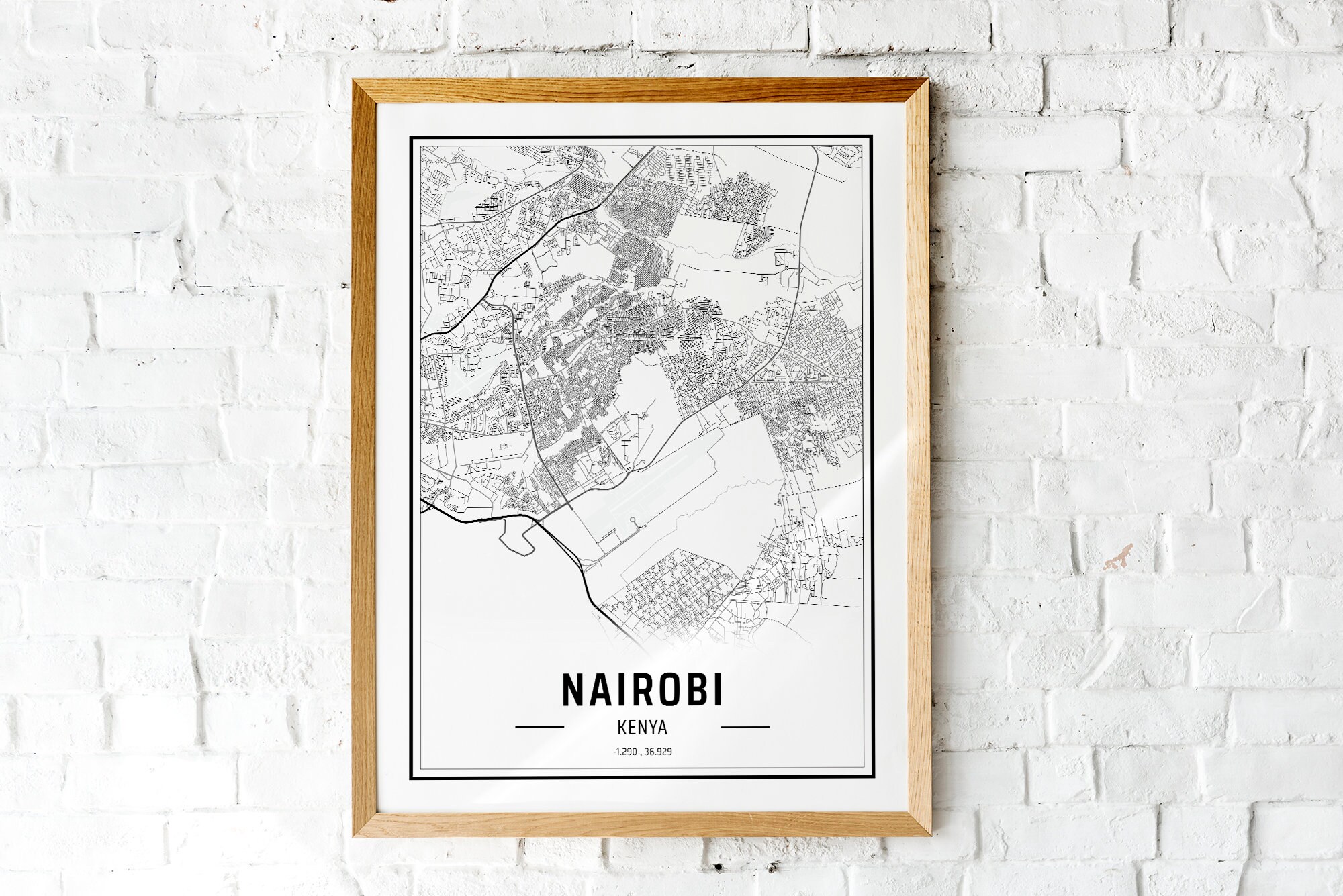 Nairobi City Map Print Home Decor Wall art Minimalist | Etsy