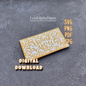 SVG Dankeschön-Karte Digitales Design. SVG, PNG, pdf, jpg Format, sofortiger digitaler Download. Papierschnitt Vorlage. Cricut, Silhouette-Cameo