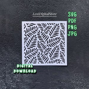 SVG de fond décoratif, modèle de motif floral. Carte florale. Fichiers SVG, PNG, Pdf, Jpg pour Cricut, Silhouette. Modèle de vinyle. Numérique