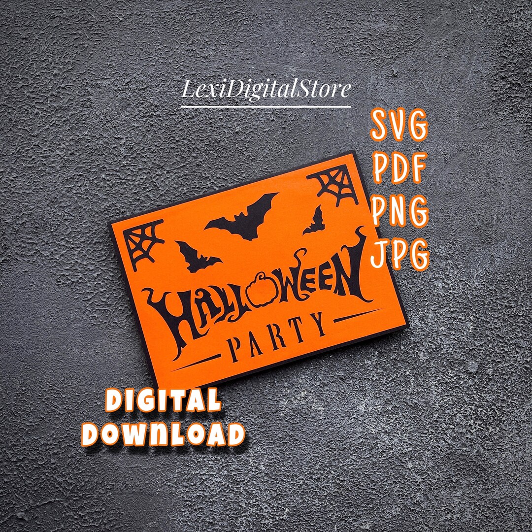 Halloween Party Invitation Template SVG PNG PDF Jpg. Scary Etsy