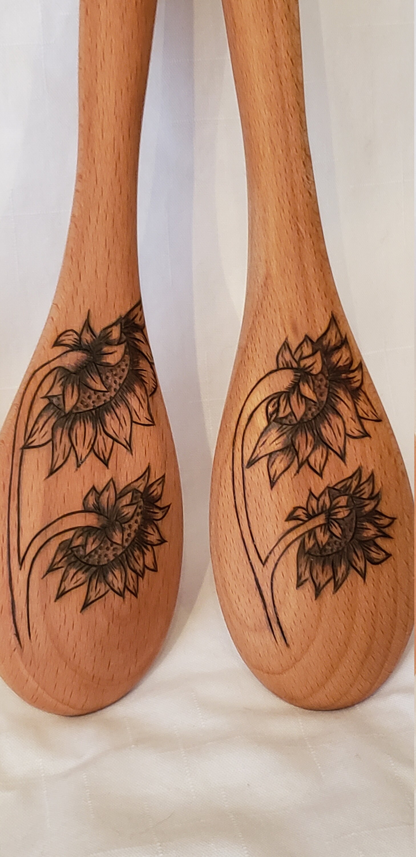 Wooden Spoon Pyrography Wood Burned Salad Spoon Art Functional Art ...