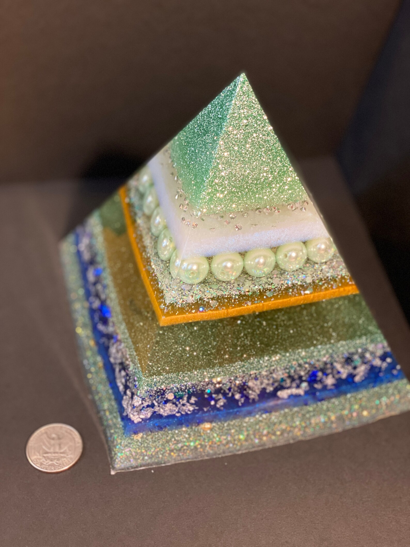 Large Layered Resin Pyramid Etsy