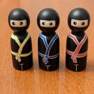 Ninja Peg Dolls - Set of 3