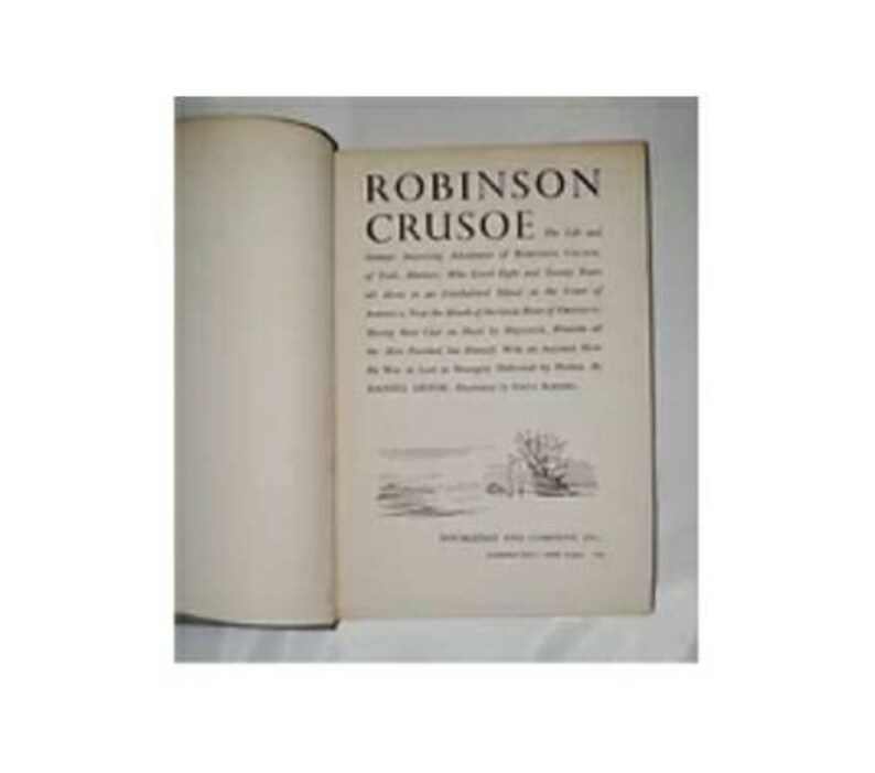 Robinson Crusoe by Daniel Defoe, Illus. Fritz Kredel Vintage Hardcover ...