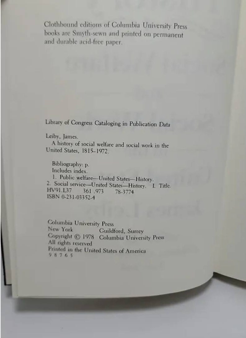 A History Of Social Welfare And Social Work In The United States 1815 