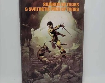 Swords it Mars & Synthetic Men of Mars by Edgar Rice Burroughs Vintage Hardcover 1974