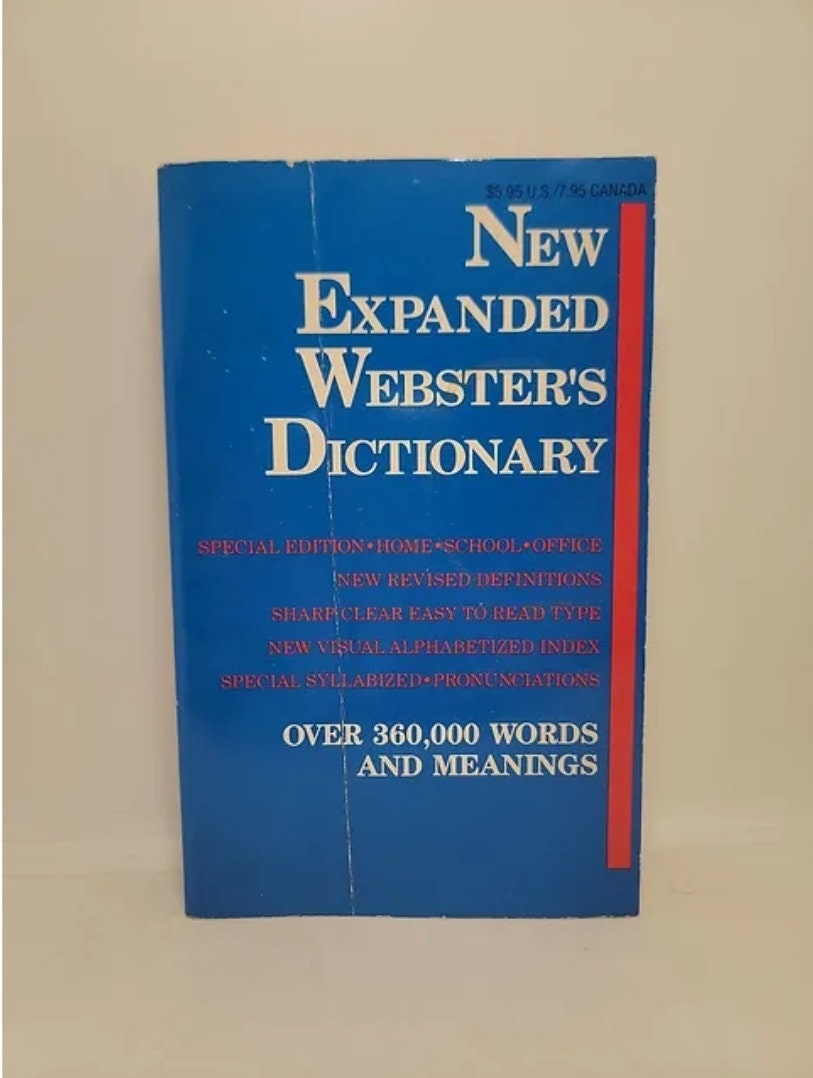 Expanded Webster's Dictionary 1989 Edition - Etsy