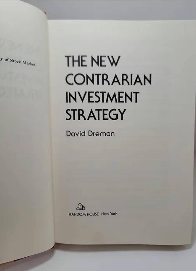The New Contrarian Investment Strategy Hardcover – December 12, 1982 by David  Dreman Includes an Analysis of Investment Environment, - Etsy
