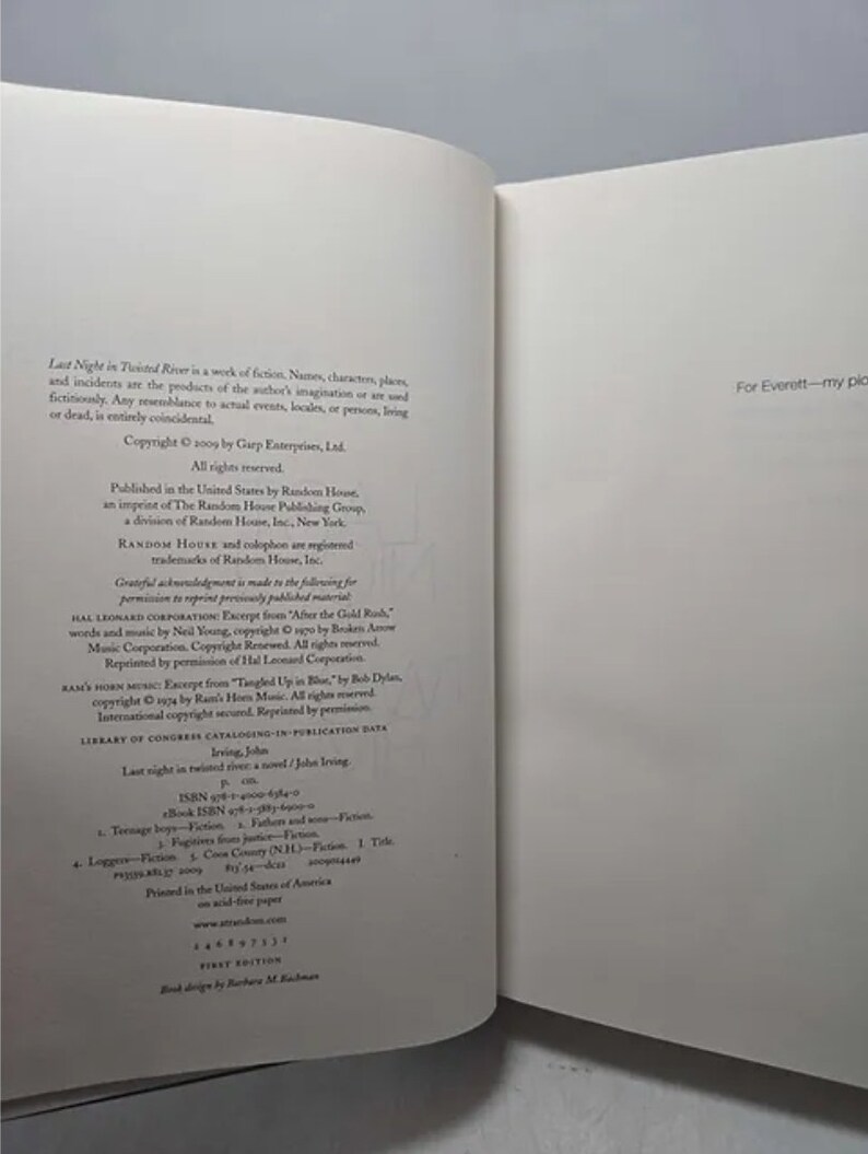 Last Night in Twisted River: A Novel Hardcover Deckle Edge, October 27, 2009 by John Irving In 1954, in the cookhouse of a logging an image 4