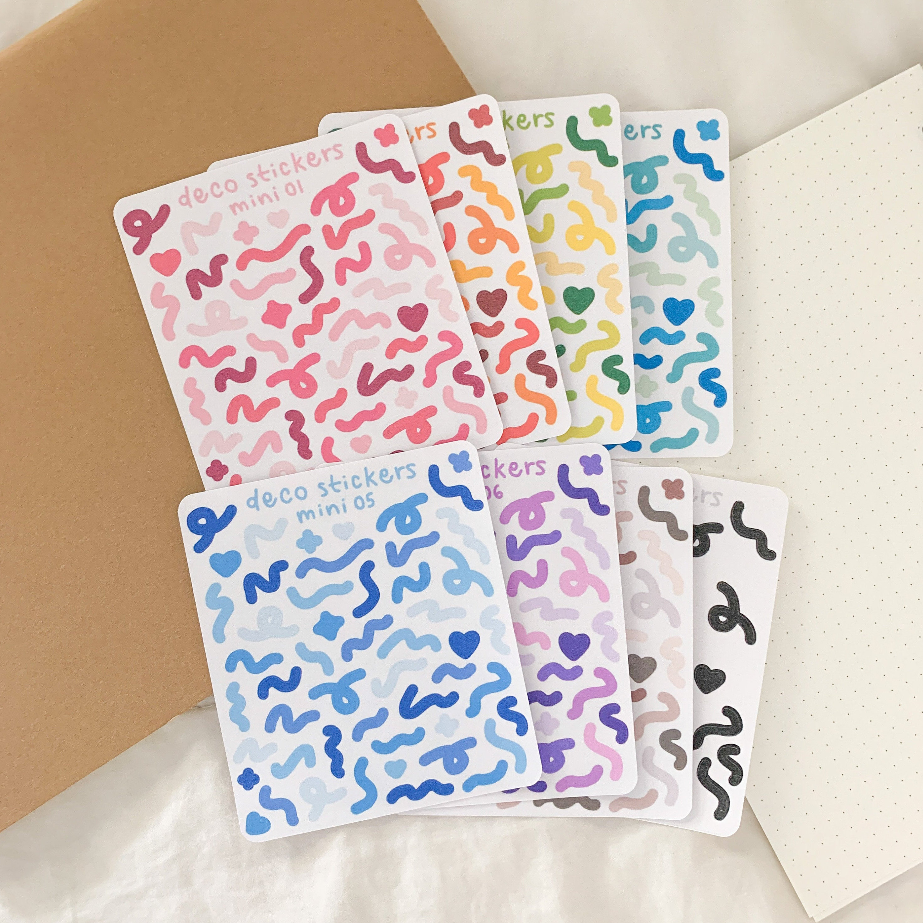 Mini Deco Stickers Matte Sticker Sheets for Journaling, Planners