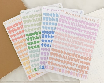 Alphabet Sticker Sheets || Matte Sticker Sheet || For Journaling, Planners, Stationery, Penpal, Cards