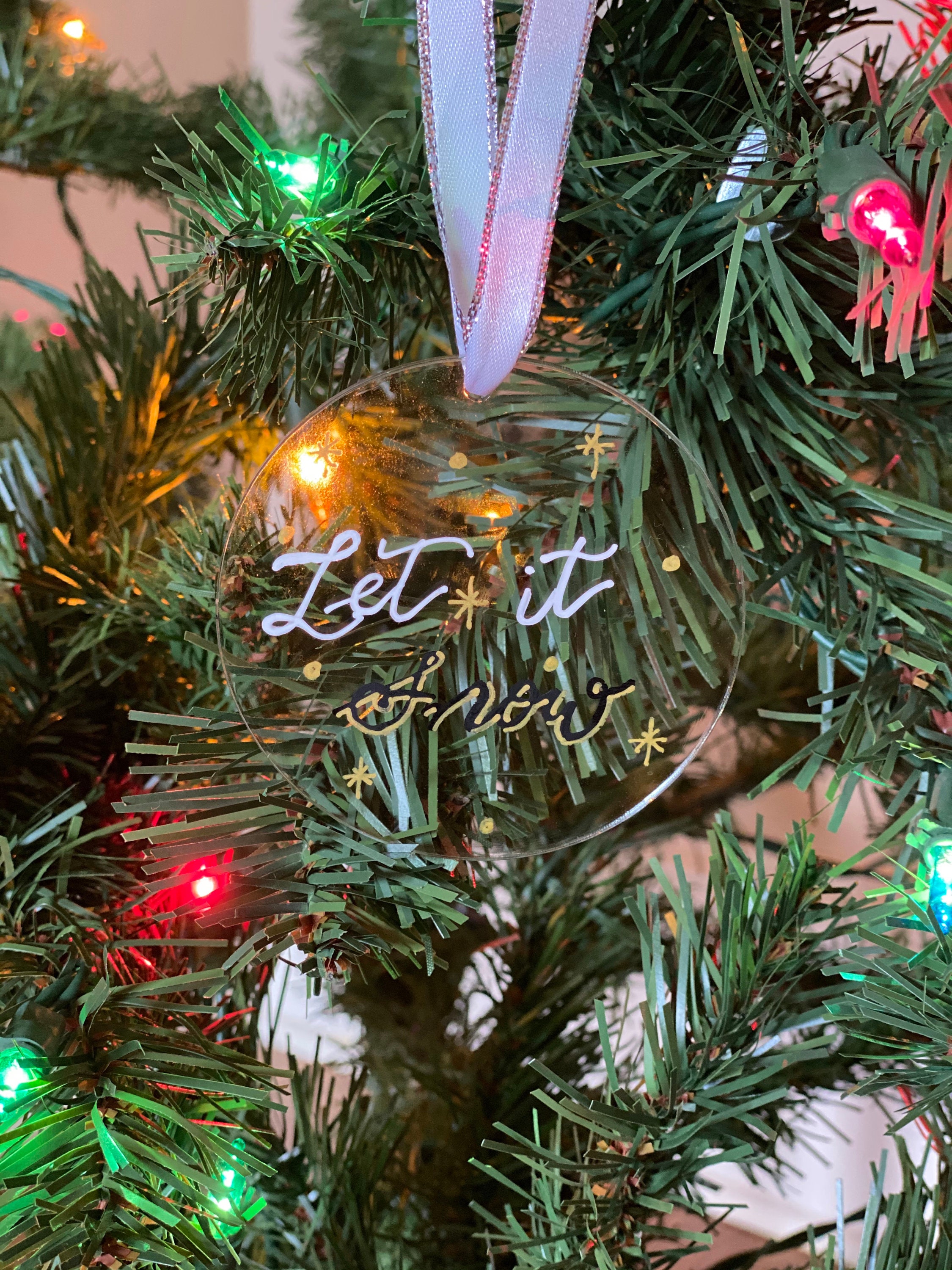 Custom Set of 5 Acrylic Christmas Ornament Discs 3 Etsy UK