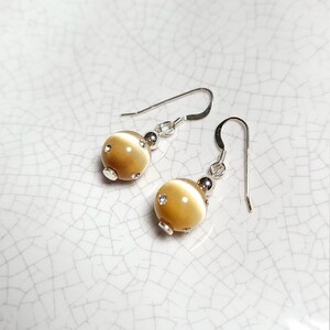 Brown Agate Cat&#39;s Eye Gemstone Sterling Silver Dangle Earrings